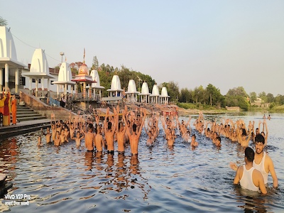 Holistic Well-being - Gurukul students at river ghat